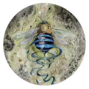 Dansende bij in blauw