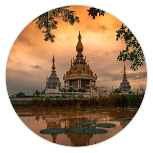 Tempel in gouden licht